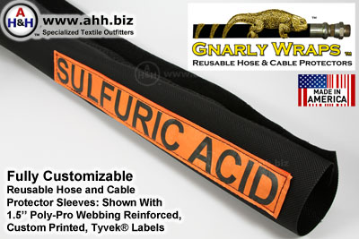 Gnarly Wraps are now available with Custom Printed Tyvek® Labels to identify contents of the wrapped hose or cable Gnarly Wraps are now available with Custom Printed Tyvek® Labels to identify contents of the wrapped hose or cable